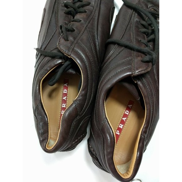 Authentic 4E1165 Prada Brown Leather Drivers Sz 11 - Picture 10 of 12